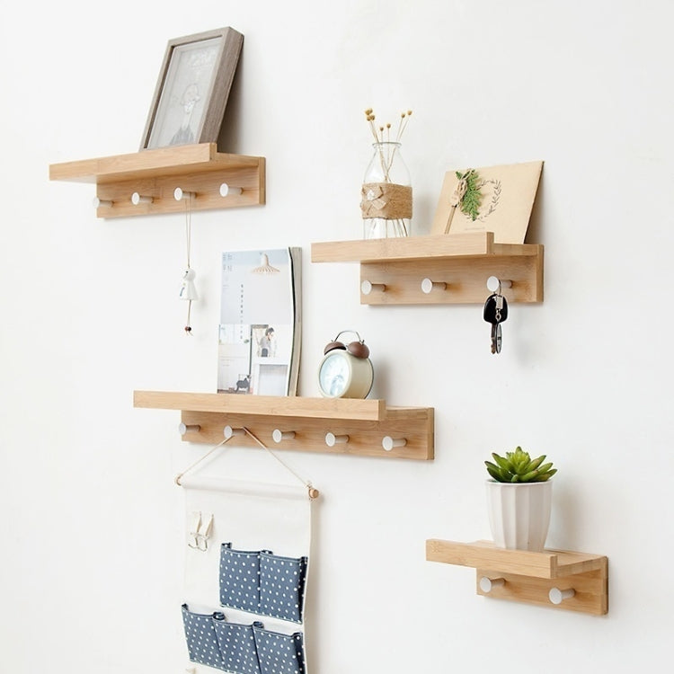 Creative Porch Decorative Wooden Coat Rack Metal Hook Key Storage Rack, Size:5 Hooks