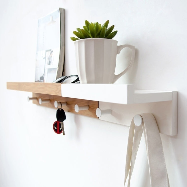Creative Porch Decorative Wooden Coat Rack Metal Hook Key Storage Rack, Size:5 Hooks