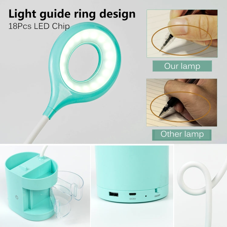Pen Container LED Desk Lamp Stationery Storage Box Light Touch Dimming Study Reading Lamp