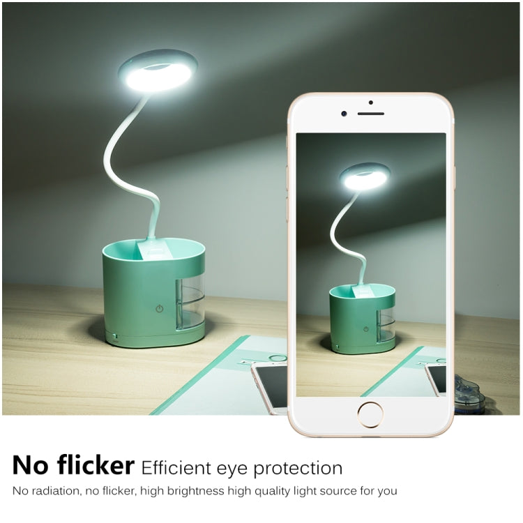 Pen Container LED Desk Lamp Stationery Storage Box Light Touch Dimming Study Reading Lamp