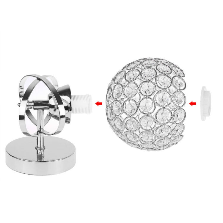 LED Energy-saving Crystal Wall Light Study Hotel Bedroom(Silver)