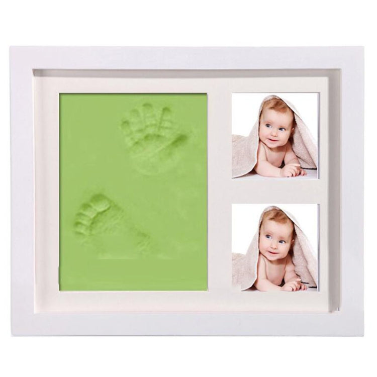 Solid Wood Three-frame BabyHands and Feet Mud Print Photo Frame with Cover