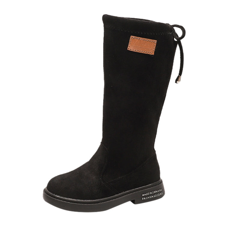 High-Skid Non-Slip Mid-Child Martin Boots, Size:34, Color:Black