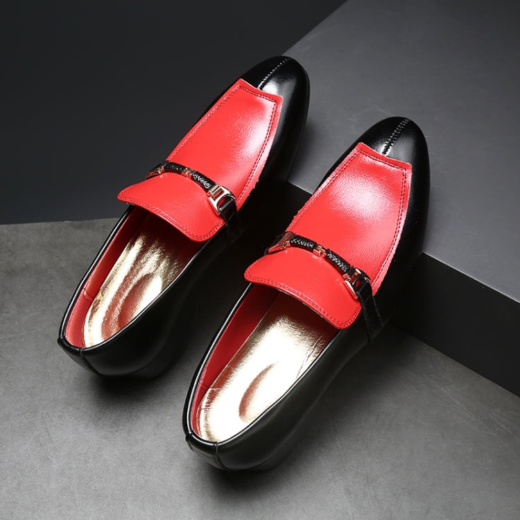 Men Slip-On Shoes Casual Wild England Small Leather Shoes, Size:38