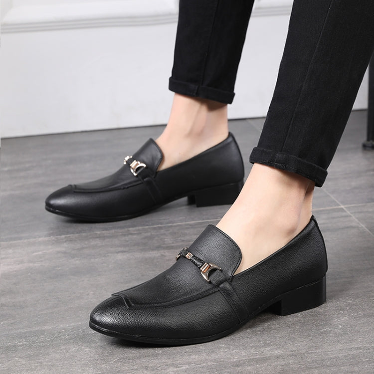 Men Slip-On Shoes Casual Wild England Small Leather Shoes, Size:38