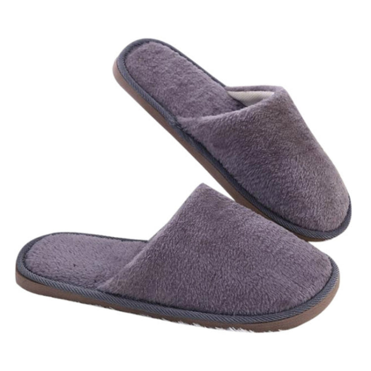 2 Pairs Home Warm Plush Cotton Slippers, Size:42-43