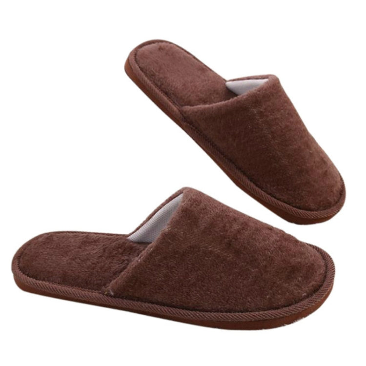 2 Pairs Home Warm Plush Cotton Slippers, Size:42-43