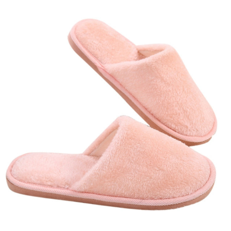 2 Pairs Home Warm Plush Cotton Slippers, Size:42-43