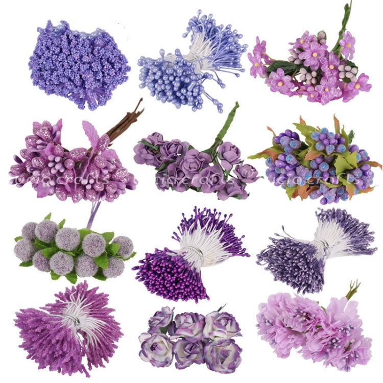 5 PCS Plastic Handmade DIY Wedding Foam Flower Head Simulation Bouquet Flower Stamen