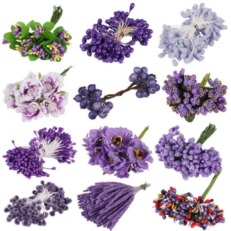5 PCS Plastic Handmade DIY Wedding Foam Flower Head Simulation Bouquet Flower Stamen