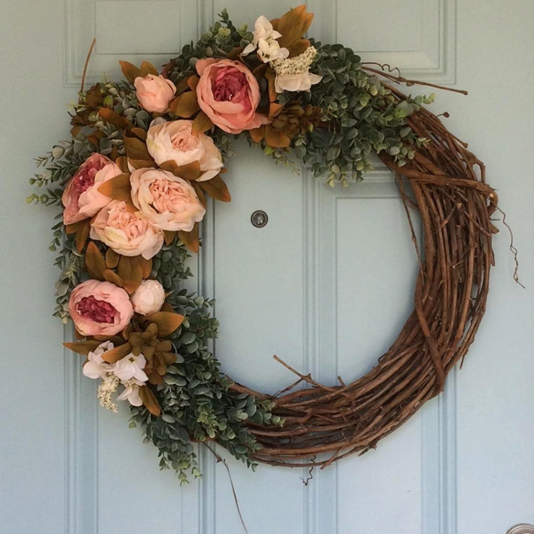 2 PCS Tree Vine Christmas Wreath DIY Rattan Garden Decoration Rattan Window Decoration, Size:25CM
