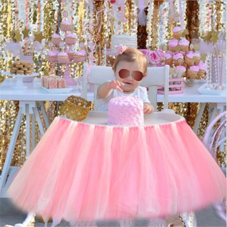 Tulle Chair Skirts Cover Cloth for Kids Birthday Baby Shower Communion Party Decoration Without Light, Size:85x35CM