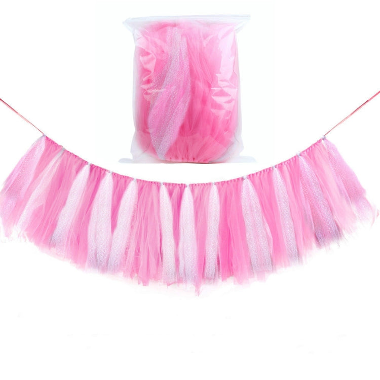 Tulle Chair Skirts Cover Cloth for Kids Birthday Baby Shower Communion Party Decoration Without Light, Size:85x35CM