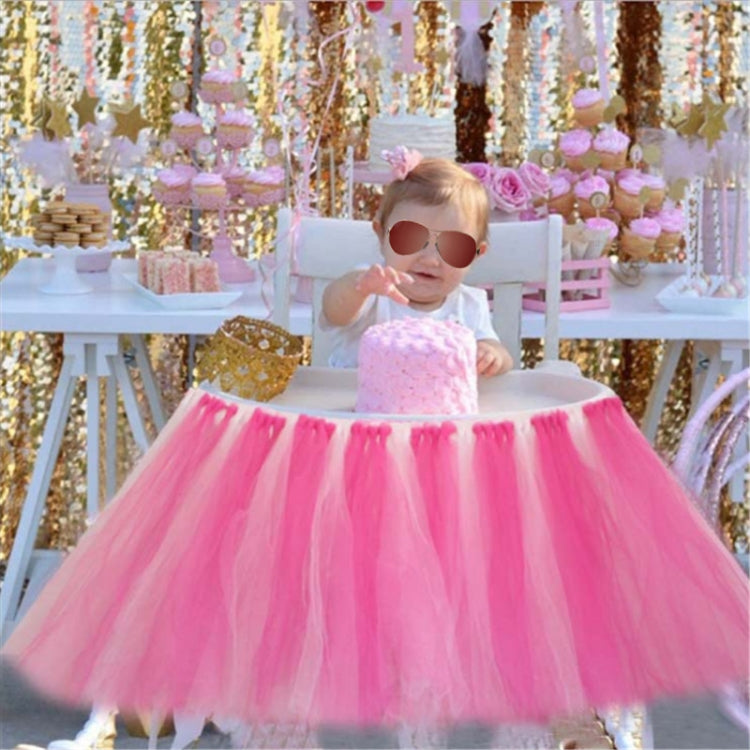 Tulle Chair Skirts Cover Cloth for Kids Birthday Baby Shower Communion Party Decoration Without Light, Size:85x35CM