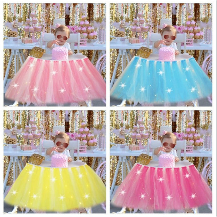Tulle Chair Skirts Cover Cloth for Kids Birthday Baby Shower Communion Party Decoration Without Light, Size:85x35CM