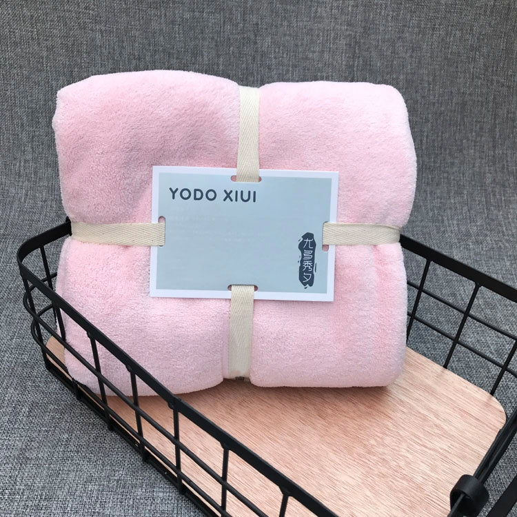 Cut Edge Towel Bath Towel Wavy Edge High Density Coral Fleece Super Absorbent Quick-drying, Size:70 Ã—140 cm