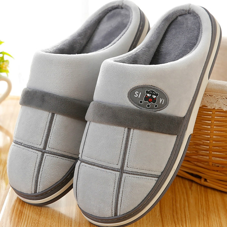 Men Warm Fur Slippers Winter Cozy House Slippers Short Plush Casual Shoes, Size:46-47 (Suitable for 45-46)