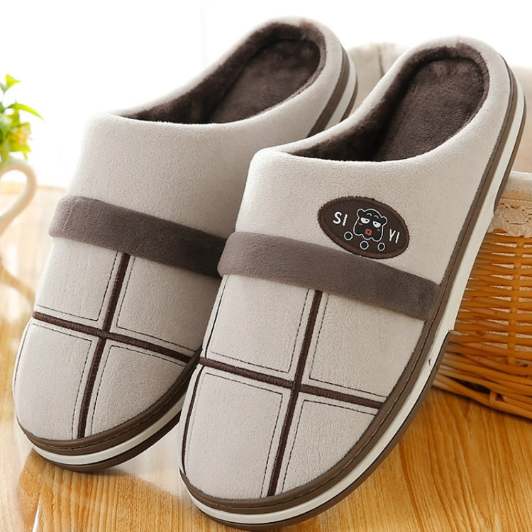Men Warm Fur Slippers Winter Cozy House Slippers Short Plush Casual Shoes, Size:46-47 (Suitable for 45-46)