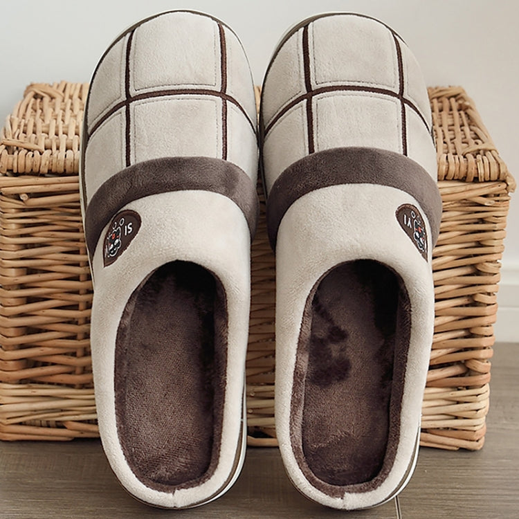 Men Warm Fur Slippers Winter Cozy House Slippers Short Plush Casual Shoes, Size:46-47 (Suitable for 45-46)