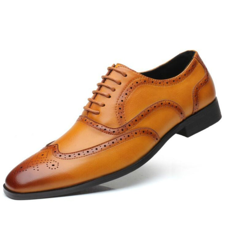 Large Size Men Retro Business Dress Fashion British Leather Shoes, Size:46
