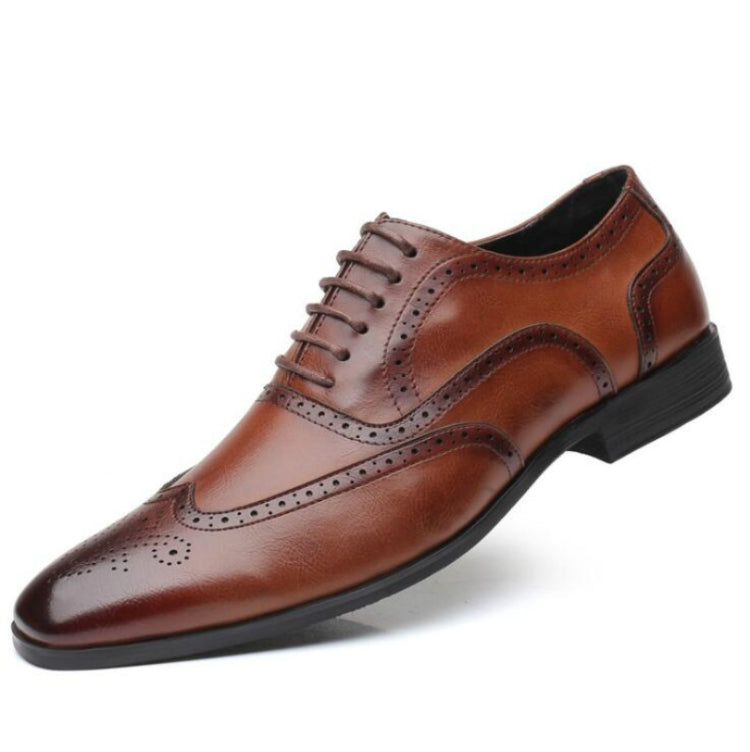 Large Size Men Retro Business Dress Fashion British Leather Shoes, Size:46