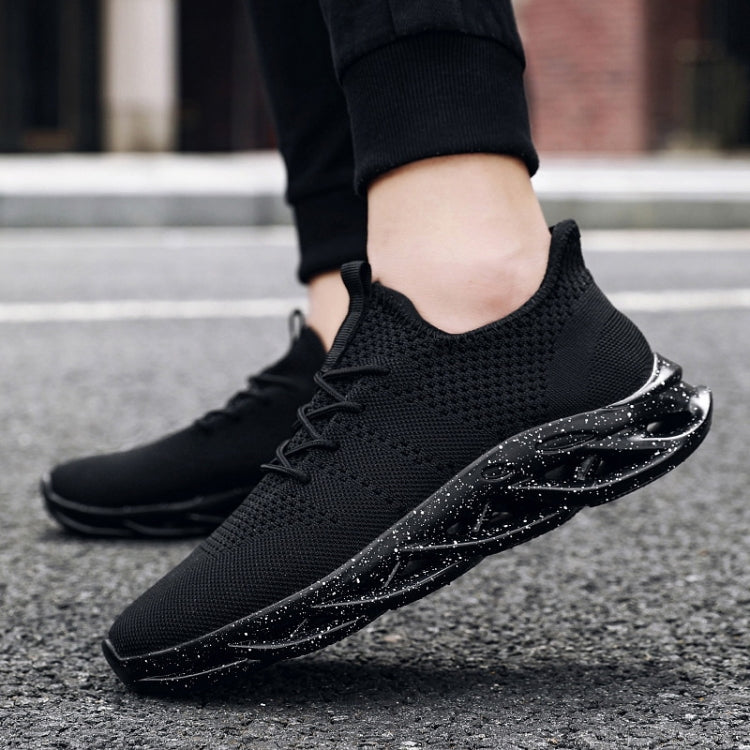 Flying Woven Men Shoes Trend Casual Sports Shoes, Shoe Size:40(Black)