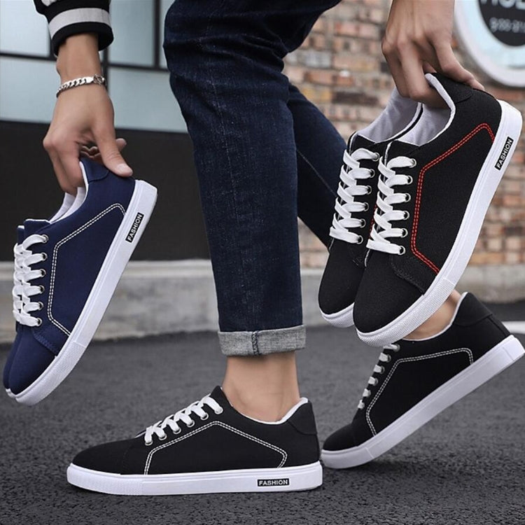 Men Fashion Canvas Shoes Tide Casual Breathable Shoes, Shoe Size:39(Red)
