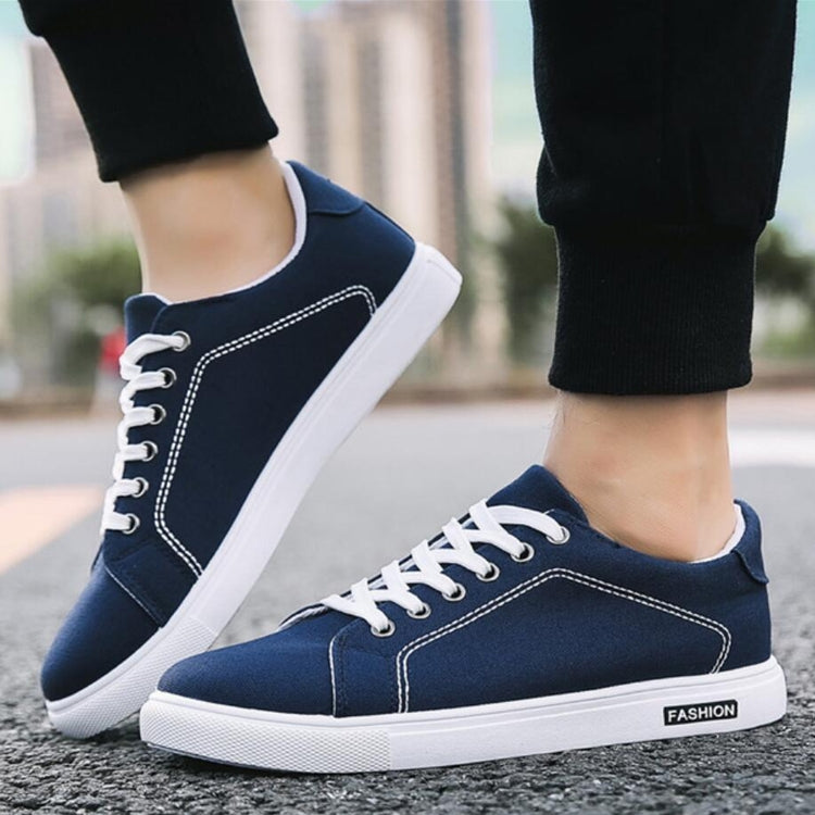 Men Fashion Canvas Shoes Tide Casual Breathable Shoes, Shoe Size:40(Blue)