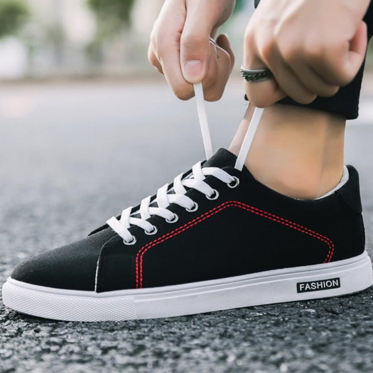 Men Fashion Canvas Shoes Tide Casual Breathable Shoes, Shoe Size:41(Red)