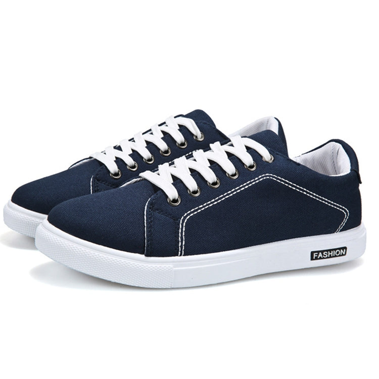 Men Fashion Canvas Shoes Tide Casual Breathable Shoes, Shoe Size:42(Blue)