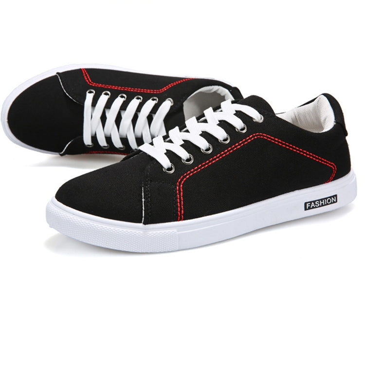 Men Fashion Canvas Shoes Tide Casual Breathable Shoes, Shoe Size:44(Red)