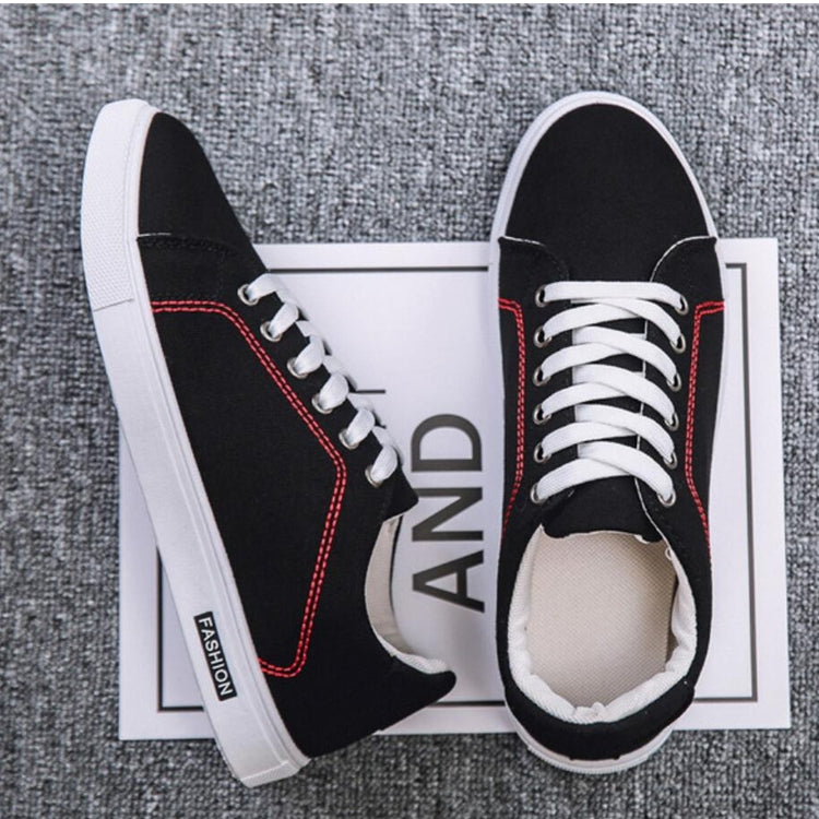 Men Fashion Canvas Shoes Tide Casual Breathable Shoes, Shoe Size:44(Red)