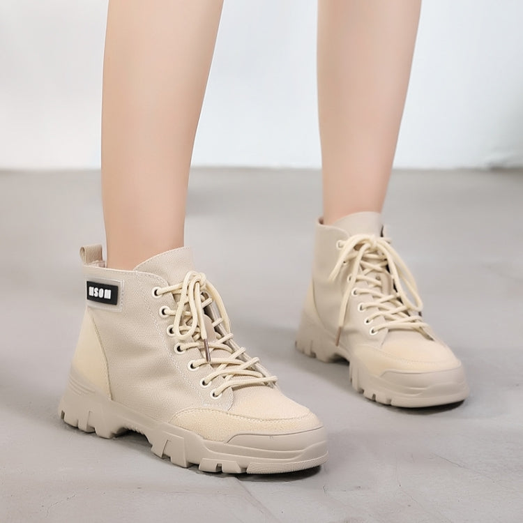 Women Cloth Breathable With Versatile Booties High-Top Martin Boots, Shoe Size:40