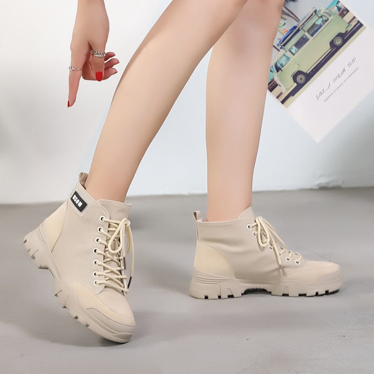 Women Cloth Breathable With Versatile Booties High-Top Martin Boots, Shoe Size:40