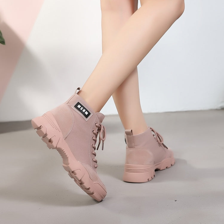 Women Cloth Breathable With Versatile Booties High-Top Martin Boots, Shoe Size:40