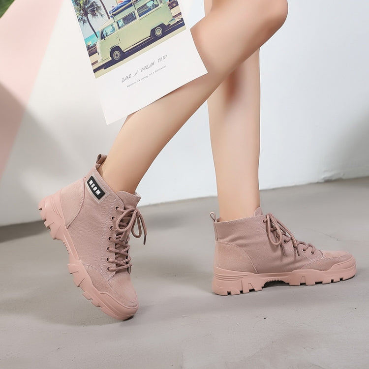 Women Cloth Breathable With Versatile Booties High-Top Martin Boots, Shoe Size:40
