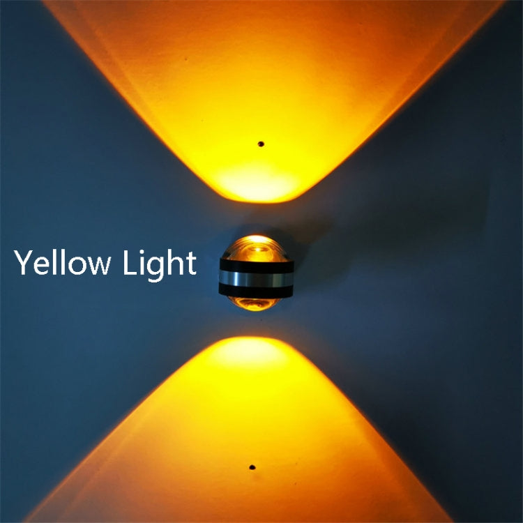 LED Up And Down Light Wall Light Double-Sided Crystal Aluminum Lights Upper Outlet, Power:2W
