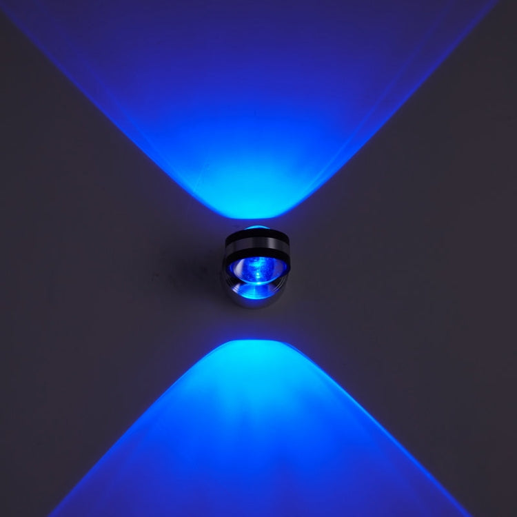 LED Up And Down Light Wall Light Double-Sided Crystal Aluminum Lights Upper Outlet, Power:2W