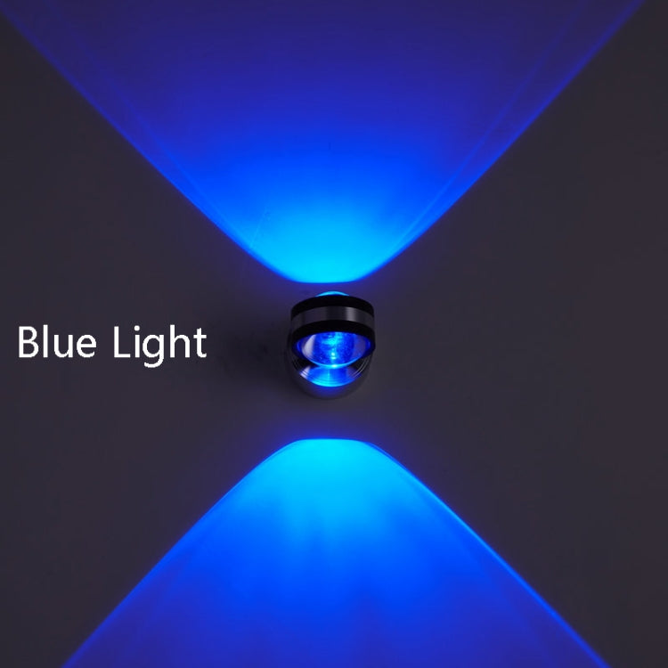 LED Up And Down Light Wall Light Double-Sided Crystal Aluminum Lights Upper Outlet, Power:2W