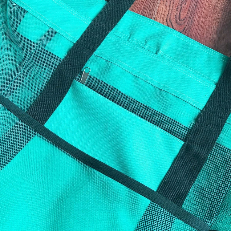 2 PCS Beach Portable Double-Layer Handbag Outdoor Picnic Camping Insulation Bag(Green Cyan)