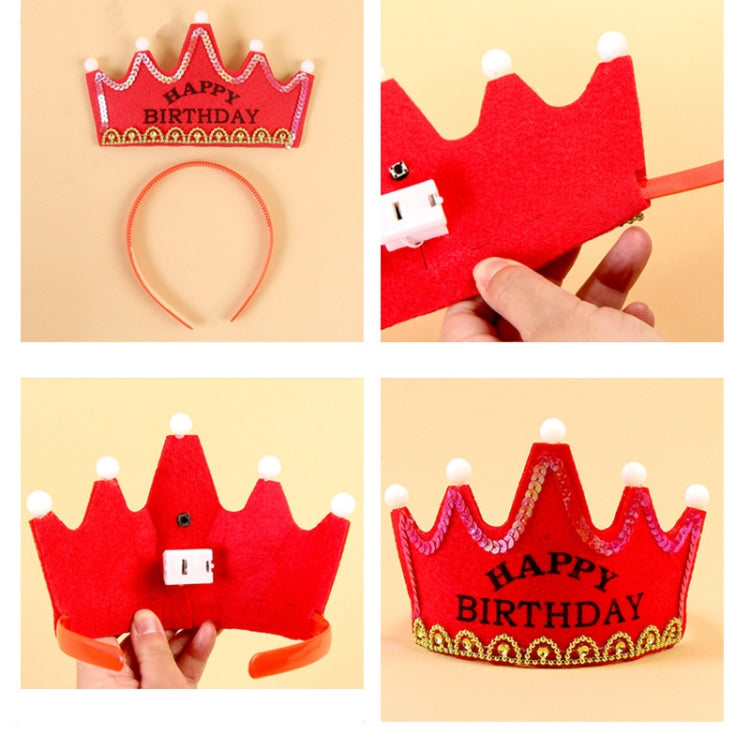 Children's Birthday Party Supplies Crown LED Light Hoop Dress Hat