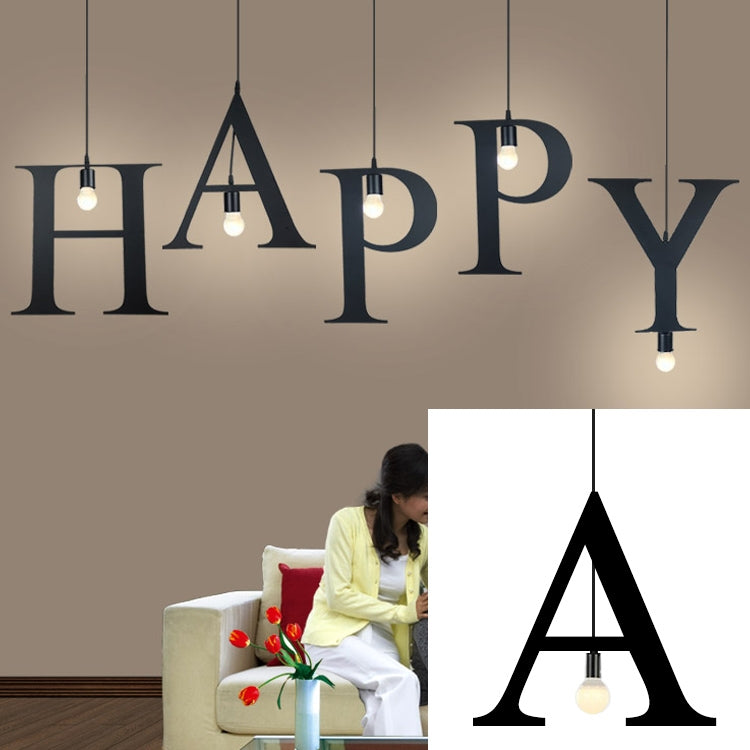 English Alphabet Pendant Lights LED Kitchen Lights Bedside Hanging Lamp Ceiling Lamps with Warm White Light Bulbs