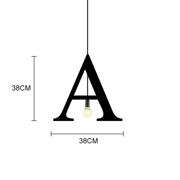 English Alphabet Pendant Lights LED Kitchen Lights Bedside Hanging Lamp Ceiling Lamps with Warm White Light Bulbs