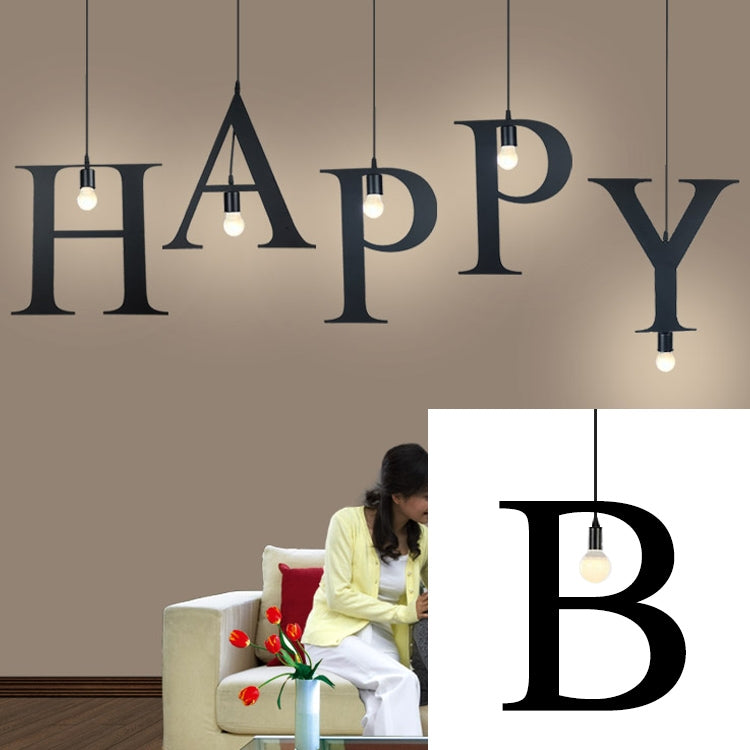 English Alphabet Pendant Lights LED Kitchen Lights Bedside Hanging Lamp Ceiling Lamps with Warm White Light Bulbs