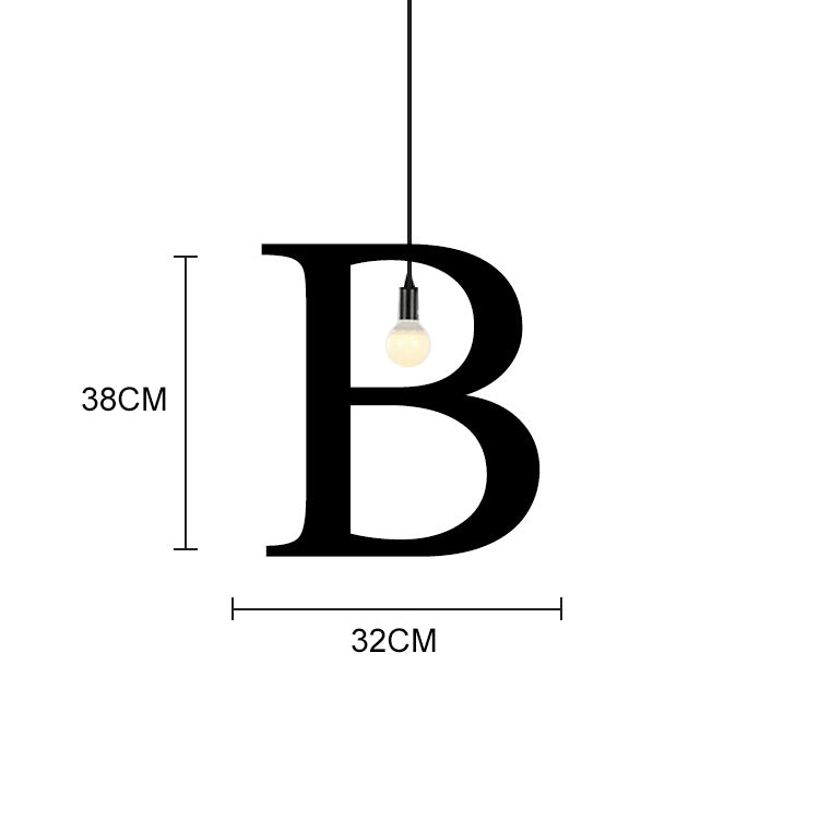 English Alphabet Pendant Lights LED Kitchen Lights Bedside Hanging Lamp Ceiling Lamps with Warm White Light Bulbs