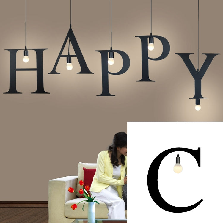 English Alphabet Pendant Lights LED Kitchen Lights Bedside Hanging Lamp Ceiling Lamps with Warm White Light Bulbs