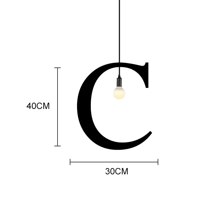 English Alphabet Pendant Lights LED Kitchen Lights Bedside Hanging Lamp Ceiling Lamps with Warm White Light Bulbs