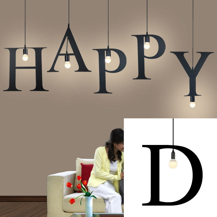 English Alphabet Pendant Lights LED Kitchen Lights Bedside Hanging Lamp Ceiling Lamps with Warm White Light Bulbs