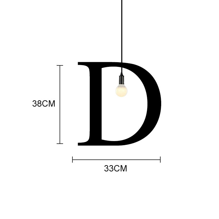 English Alphabet Pendant Lights LED Kitchen Lights Bedside Hanging Lamp Ceiling Lamps with Warm White Light Bulbs