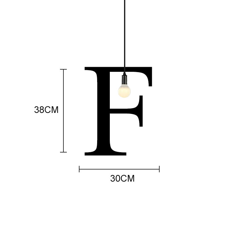 English Alphabet Pendant Lights LED Kitchen Lights Bedside Hanging Lamp Ceiling Lamps with Warm White Light Bulbs